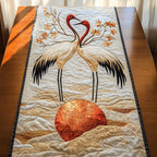 Cranes with an Orange Sun Table Runner