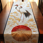 Crane Beside a Crimson Sun Table Runner