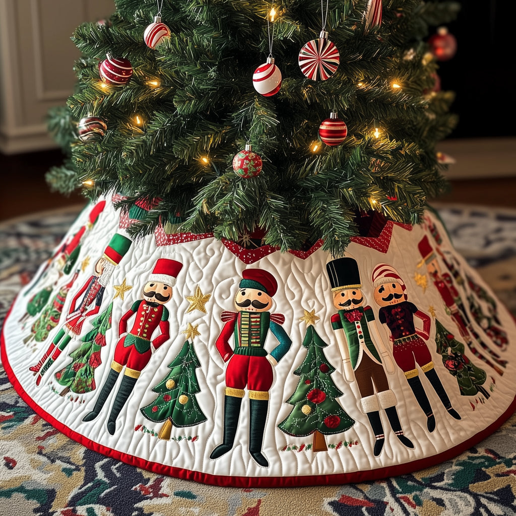 Nutcrackers Among the Pines Christmas Tree Skirt