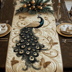 Peacock with Fanned Feathers Table Runner