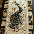 Peacock with Blue Eyed Feathers Table Runner