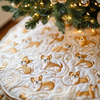 Corgis Scattered on Ivory Christmas Tree Skirt