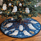 Snow Owls Christmas Tree Skirt