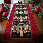 Red and Green Nutcrackers Table Runner