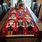 Large Nutcrackers on Red Panel Table Runner