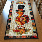 Turkey Above Flowers and Fruit Table Runner