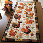 Turkeys on Cream Blocks Table Runner