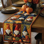 Three Gnomes on Navy Blocks Table Runner