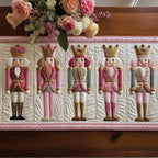 Crowned Pink Nutcrackers Table Runner