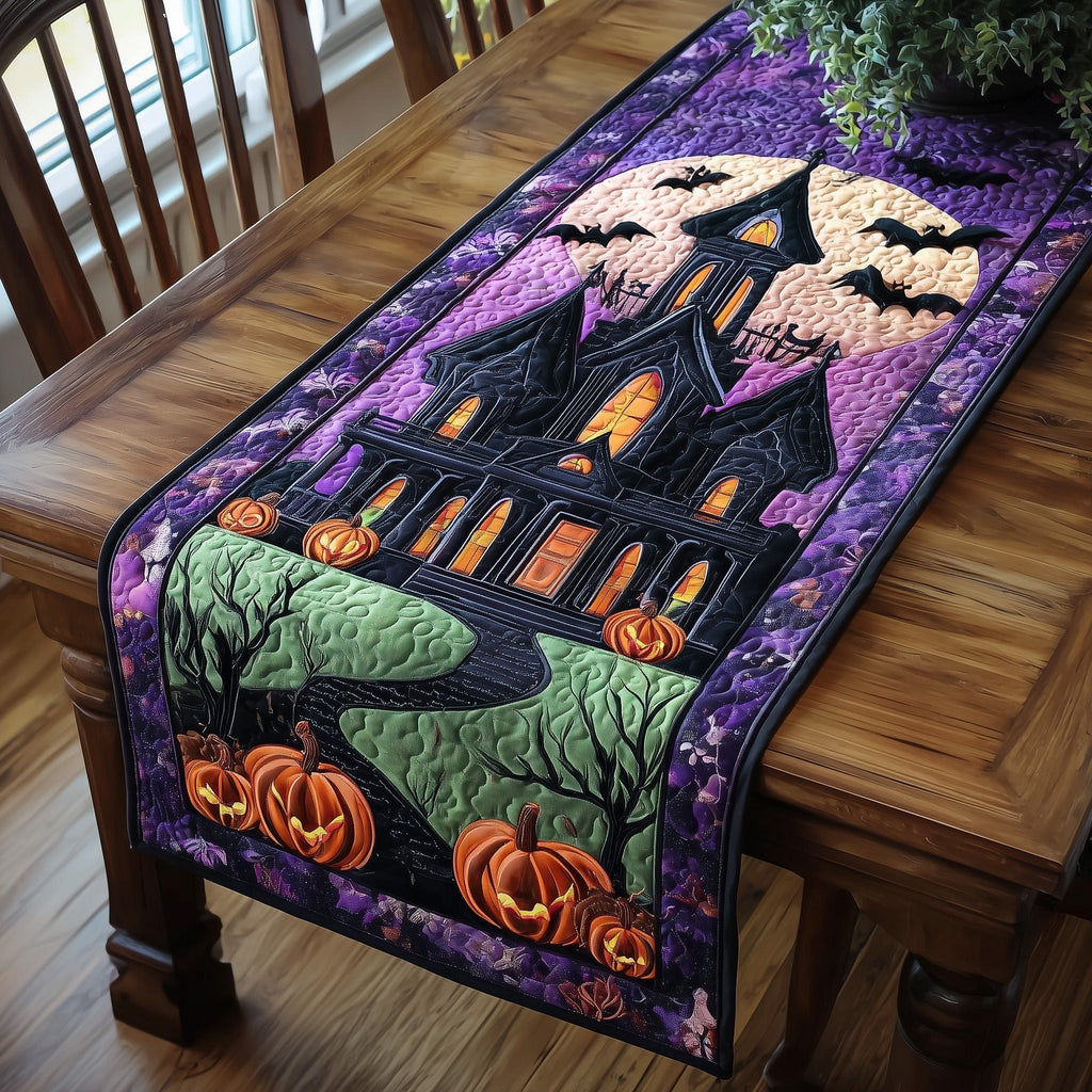 Haunted House on a Green Hill Table Runner