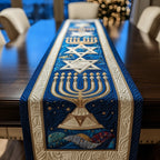 Menorah Under a Starry Sky Table Runner