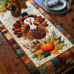 Autumn Turkey Turkey in a Pilgrim Hat Table Runner
