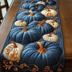 Blue and Cream Pumpkins Table Runner