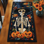 Skeleton Above the Jack o Lanterns Table Runner