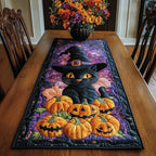 Black Cat in a Witch Hat Table Runner