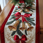 White Bells with Red Bow Table Runner