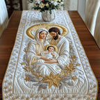 White Quilted Holy Family Table Runner