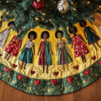Women in Gowns with Heart Border Christmas Tree Skirt