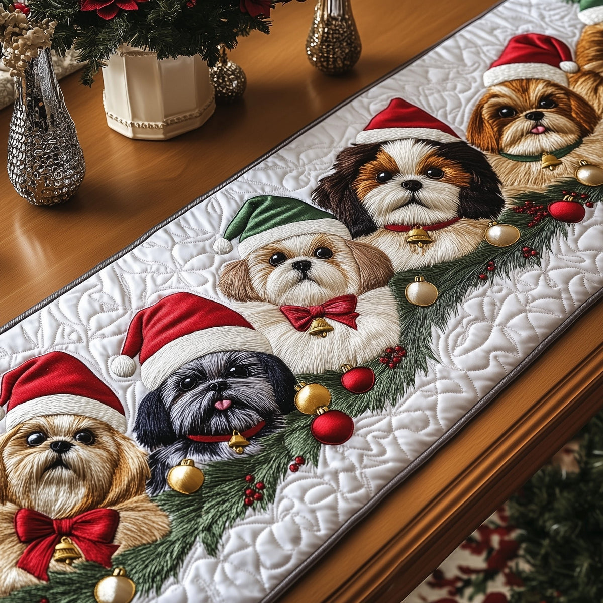 Jolly Shih Tzu Table Runner