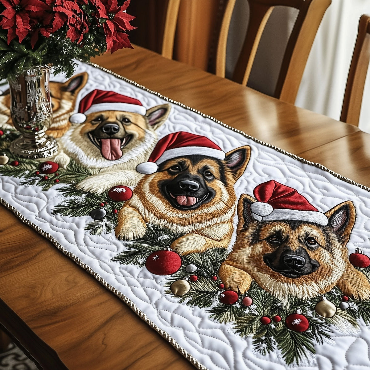 Jolly German Stepherd Table Runner