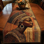 Woman in Profile with Gold Headdress Table Runner