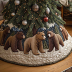 Brown Bears Walking in the Mountains Christmas Tree Skirt