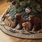 Bears and Cubs on Cream Christmas Tree Skirt