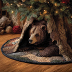Brown Bear in the Tree Hollow Christmas Tree Skirt