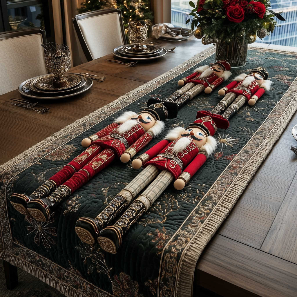 Nutcrackers in Red and Green Table Runner