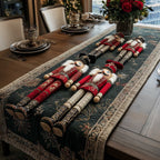 Nutcrackers in Red and Green Table Runner