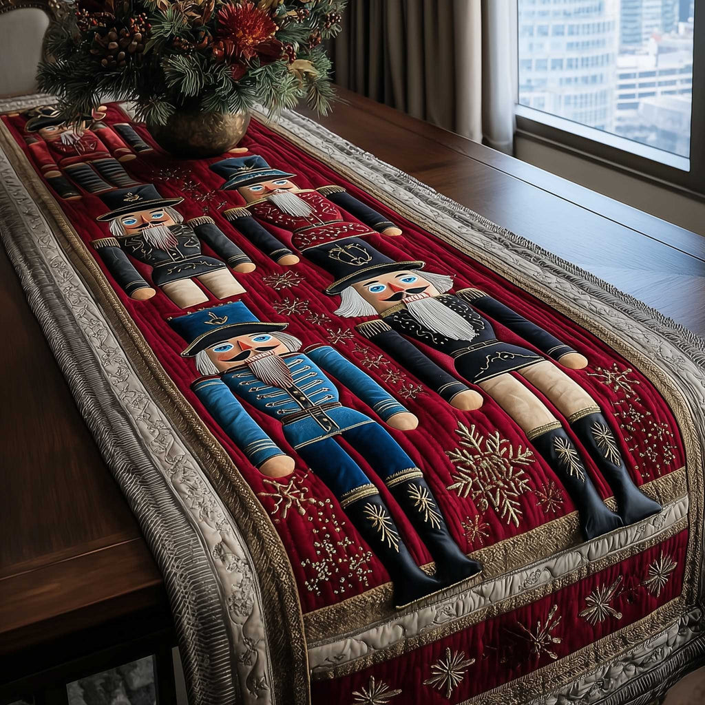 Blue and Red Nutcrackers Table Runner