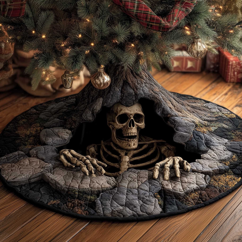 Skeleton in the Stone Hollow Christmas Tree Skirt