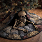 Skeleton Crawling from the Grave Christmas Tree Skirt