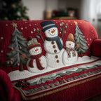 Snowman Family Among the Trees Sofa Cover