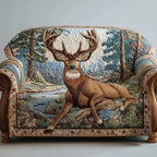 Stag Resting by the Winter Lake Sofa Cover
