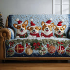 Corgi Family with Ribbons and Bells Sofa Cover