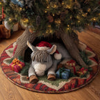 Grey Donkey with Gifts Christmas Tree Skirt