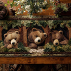 Bears Among Green Leaves Table Runner