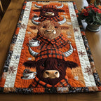 Highland Cows in Buffalo Plaid Table Runner