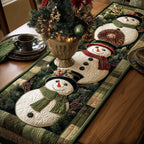 Snowman in Top Hat and Scarf Table Runner