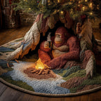Bigfoot Resting by the Fire Christmas Tree Skirt