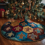 Turtles in the Hexagon Patchwork Christmas Tree Skirt