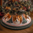 Corgis in the Blush Tunnel Quilt Christmas Tree Skirt
