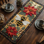 Bee with Red Poinsettia Table Runner