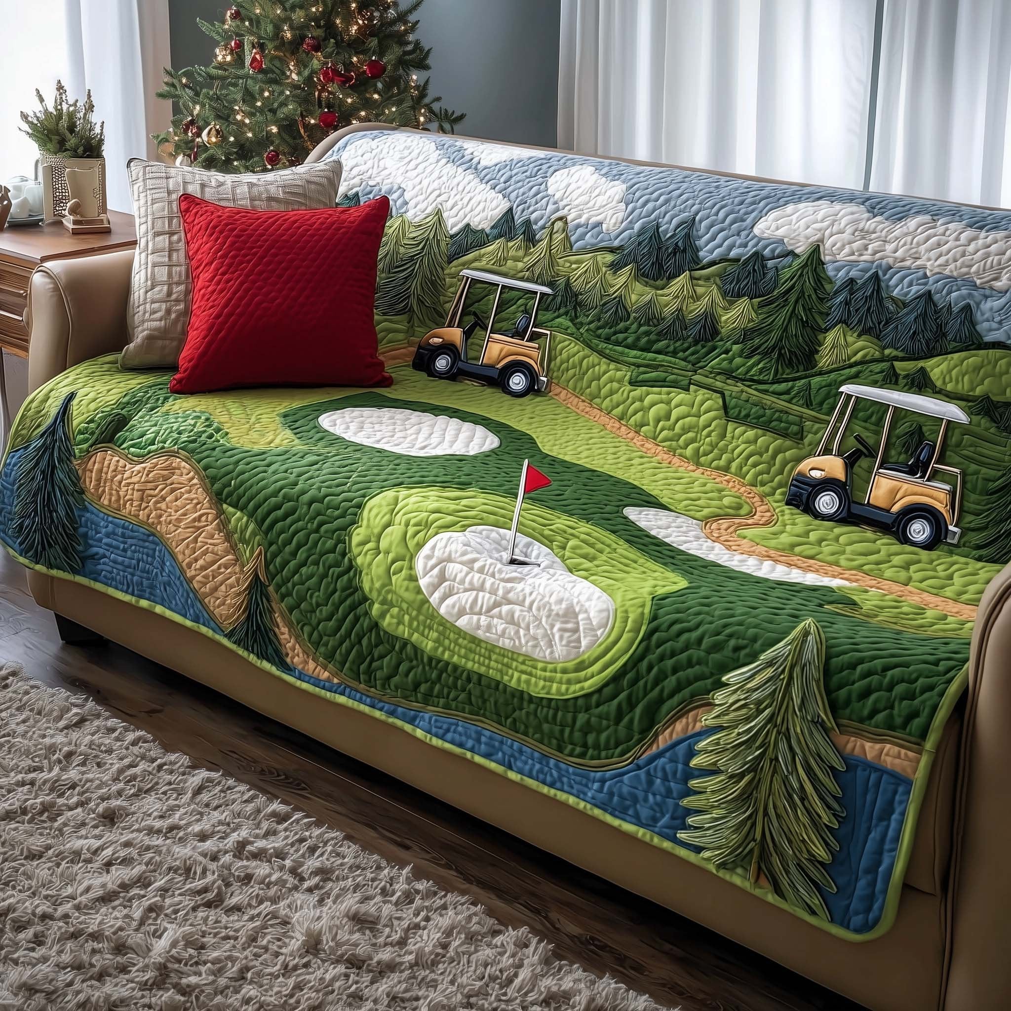 Flagstick and Sand Bunker on the Green Sofa Cover