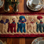 Poodles with Collars in Red and Blue Table Runner