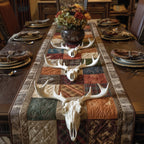 Cow Skulls on Patchwork Blocks Table Runner