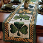 Shamrocks in Golden Frames Table Runner