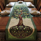 Green Tree with Knotted Roots Table Runner