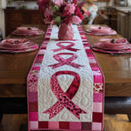 Leopard Print Pink Ribbon Table Runner